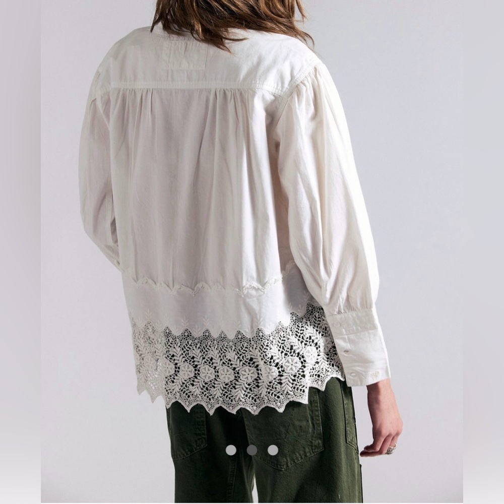 NWT We The Free x Free People Little Bit of Lace Shirt - Picture 6 of 8
